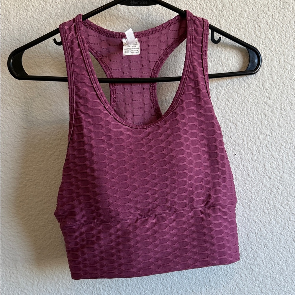 New Mix Textured Mauve Sports Bra